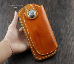 Cool Brown Leather Men's Long Biker Wallet Leather Long Wallet For Men - imessengerbags