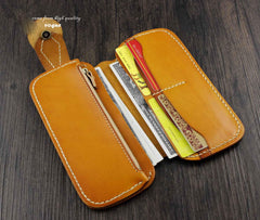 Cool Brown Leather Men's Long Biker Wallet Leather Long Wallet For Men - imessengerbags