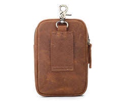 Cool Brown Leather Men's Cell Phone Holster Brown Belt Bag Belt Pouch For Men - imessengerbags
