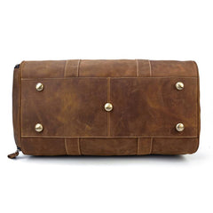 Cool Brown Leather Men's Overnight Bag Large Travel Bag Duffel Bag Weekender Bag For Men - imessengerbags