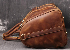 Cool Brown Leather Mens Overnight Bag Duffle Bag Travel Bag Weekender Bag for Men