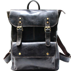 Cool Brown Mens Leather Backpack Travel Backpack School Backpacks for men - imessengerbags