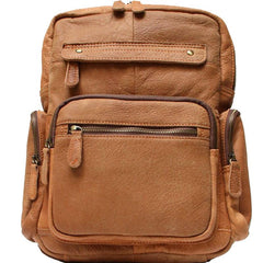 Cool Brown Mens Leather Backpack Travel Backpacks School Backpacks for men