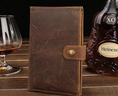 Cool Brown Vintage Mens Leather Long Wallet Bifold Long Wallet for Men
