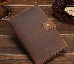Cool Brown Vintage Mens Leather Long Wallet Bifold Long Wallet for Men