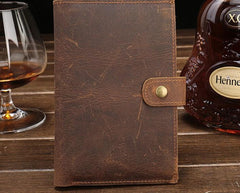 Cool Brown Vintage Mens Leather Long Wallet Bifold Long Wallet for Men