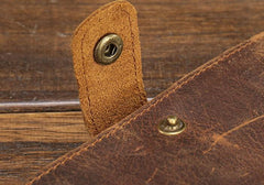 Cool Brown Vintage Mens Leather Long Wallet Bifold Long Wallet for Men