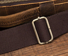 Vintage Brown Leather Small Messenger Bag Small Side Bag Shoulder Bag For Men
