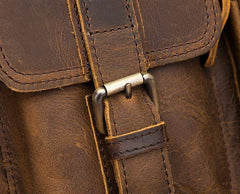 Vintage Brown Leather Small Messenger Bag Small Side Bag Shoulder Bag For Men