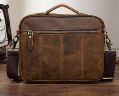 Vintage Brown Leather Small Messenger Bag Small Side Bag Shoulder Bag For Men
