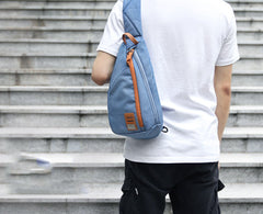 Cool Nylon Casual Men's Black Chest Bag One Shoulder Backpack For Men - imessengerbags