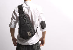 Cool Nylon Casual Men's Black Chest Bag One Shoulder Backpack For Men - imessengerbags