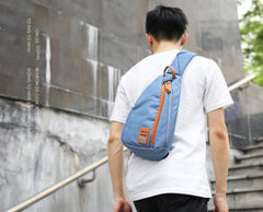 Cool Nylon Casual Men's Black Chest Bag One Shoulder Backpack For Men