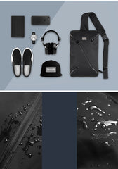 Cool OXFORD CLOTH PVC Black Men's Sling Bag Chest Bag One Shoulder Backpack For Men - imessengerbags