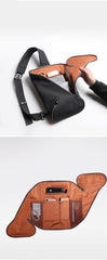 Cool OXFORD CLOTH PVC Black Men's Sling Bag Chest Bag One Shoulder Backpack For Men - imessengerbags