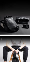 Cool OXFORD CLOTH PVC Black Men's Sling Bag One Shoulder Backpack For Men - imessengerbags