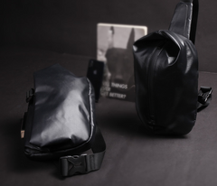 Cool OXFORD CLOTH PVC Black Men's Sling Bag One Shoulder Backpack For Men - imessengerbags
