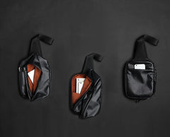 Cool OXFORD CLOTH PVC Black Men's Sling Bag One Shoulder Backpack For Men - imessengerbags