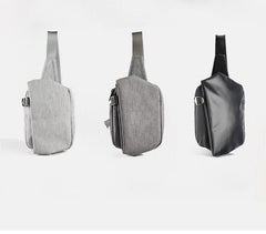 Cool OXFORD CLOTH PVC Black Men's Sling Bag One Shoulder Backpack For Men - imessengerbags