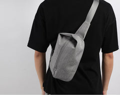 Cool OXFORD CLOTH PVC Black Men's Sling Bag One Shoulder Backpack For Men