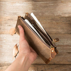 Cool Canvas Leather Mens Bifold Long Cards Wallet Long Wallet for Men - imessengerbags
