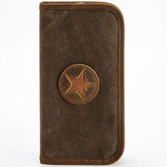 Cool Canvas Leather Mens Bifold Long Wallet Zipper Long Wallet for Men - imessengerbags