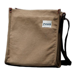 Cool Canvas Leather Mens Side Bag Black Vertical Shoulder Bag College Bag Messenger Bag for Men - imessengerbags