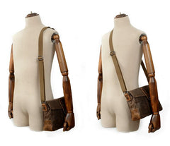 Cool Waxed Canvas Leather Mens Casual Green Gray Motorcycle Side Bag Messenger Bag Backpack For Men