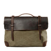 Cool Canvas Leather Mens Gray 14‘’ Office Handbag Shoulder Bag Messenger Bag For Men