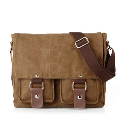 Cool Canvas Leather Mens Small Black Side Bag Messenger Bag Shoulder Bag For Men - imessengerbags
