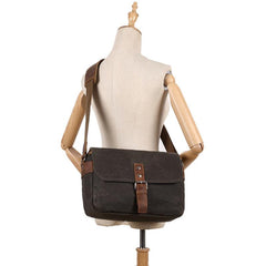 Cool Waxed Canvas Leather Mens Casual Waterproof Messenger Bag Camera Bag Side Bag For Men - imessengerbags