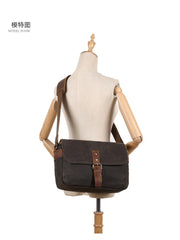 Cool Waxed Canvas Leather Mens Casual Waterproof Messenger Bag Camera Bag Side Bag For Men - imessengerbags