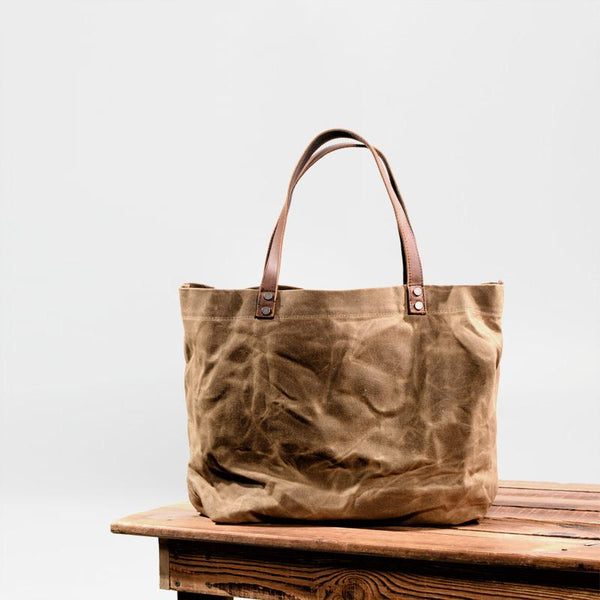 Cool Canvas Leather Mens Casual Waterproof Tote Bag Shoulder Bag Tote Purse For Men - imessengerbags