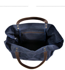 Cool Canvas Leather Mens Casual Waterproof Tote Bag Shoulder Bag Tote Purse For Men - imessengerbags