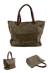 Cool Canvas Leather Mens Casual Waterproof Tote Bag Shoulder Bag Tote Purse For Men - imessengerbags