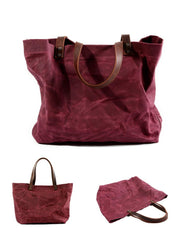 Cool Canvas Leather Mens Casual Waterproof Tote Bag Shoulder Bag Tote Purse For Men - imessengerbags