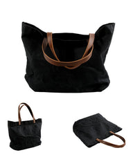 Cool Canvas Leather Mens Casual Waterproof Tote Bag Shoulder Bag Tote Purse For Men - imessengerbags
