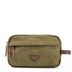 Cool Canvas Leather Mens Black Clutch Bag Mini Green Phone Bag Wristlet Bag For Men - imessengerbags