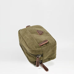 Cool Canvas Leather Mens Black Clutch Bag Mini Green Phone Bag Wristlet Bag For Men - imessengerbags