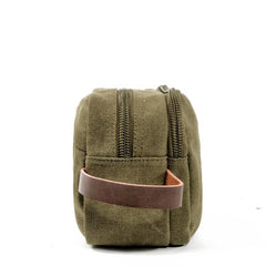 Cool Canvas Leather Mens Black Clutch Bag Mini Green Phone Bag Wristlet Bag For Men - imessengerbags