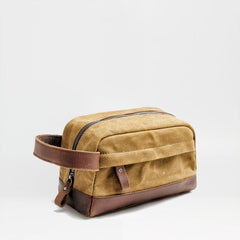 Cool Canvas Leather Mens Clutch Bag Handbag Storage Bag Wash Bag For Men - imessengerbags