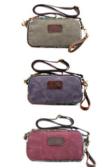 Cool Canvas Mens Green Clutch Bag Mini Side Bag Gray Small Messenger Bag For Men - imessengerbags