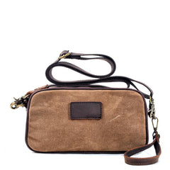 Cool Canvas Mens Green Clutch Bag Mini Side Bag Gray Small Messenger Bag For Men - imessengerbags