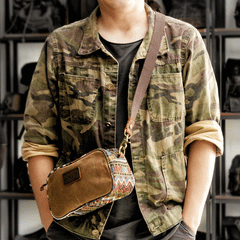 Cool Canvas Mens Green Clutch Bag Mini Side Bag Gray Small Messenger Bag For Men - imessengerbags