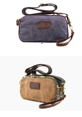 Cool Canvas Mens Green Clutch Bag Mini Side Bag Gray Small Messenger Bag For Men - imessengerbags