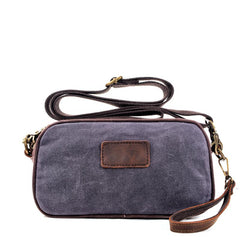 Cool Canvas Mens Green Clutch Bag Mini Side Bag Gray Small Messenger Bag For Men - imessengerbags