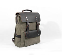 Cool Canvas Leather Mens 15'' College Gray Computer Backpack Travel Backpack for Men - imessengerbags