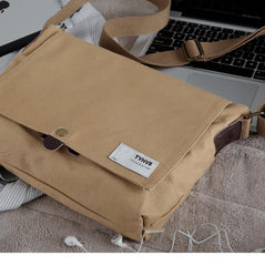 Cool Canvas Mens Side Bag 11'' Black Shoulder Bag College Bag Blue Messenger Bag for Men - imessengerbags