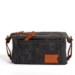 Cool Canvas Leather Mens Large Clutch Bag Handbag Storage Bag Wash Bag For Men - imessengerbags