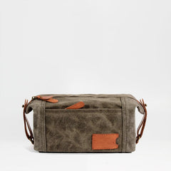 Cool Canvas Leather Mens Large Clutch Bag Handbag Storage Bag Wash Bag For Men - imessengerbags
